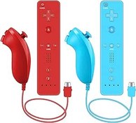 Resim Nintendo Wii ve Wii U Denetleyici ile Uyumlu Uzaktan Kumanda ve Nunchuck Denetleyici, Silikon Kılıf ve Bilek Kayışı ile Crifeir 2Pack Wii Kontrol Cihazı (BR) 