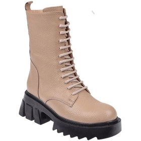 Resim Pullman Hakiki Deri Kadın Bot Plm-34716 Bej-Bej 