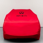 Resim Teksin Infiniti FX 2 (2008-2013) Kumaş Logolu Oto Branda - Penye Örtü KIRMIZI 