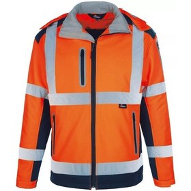 Resim Softshell Reflektörlü İş Montu Su Geçirmez Ceket Turuncu Sarı 