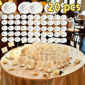 Resim Xuweiwei 20 Parça Şeffaf Pratik Kart Askılığı - Davet Menü Oyun Kartları Masası 