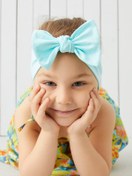 Resim Babygiz El Yapımı Yumuşak Fiyonk Bağlamalı Doğal Pamuklu Penye Bebek Çocuk Kız Bandana Best Of Serisi 