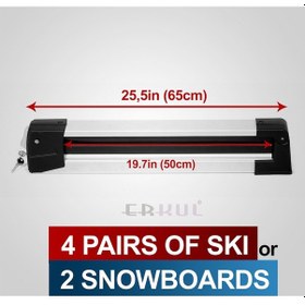 Resim Erkul Dörtlü Kilittli Araç Üstü Kayak ve Snowboard Taşıyıcı Gri 