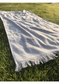 Resim Plaj Havlusu Jakarlı 70x140 Cm Gri 