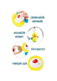 Resim Müzikli Işıklı Sevimli Ördek Figürlü Çıkarılabilir Hoparlörlü Diş Kaşıyıcılı Uyku Arkadaşı 20 Cm 