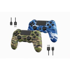 Resim Voltico 2’li Set PS4 Kablosuz Oyun Kolu – Kamuflaj Tasarım | PS4 / PS4 Slim / PS4 Pro Uyumlu Gamepad 