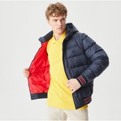 Resim Lacoste Erkek Kapüşonlu Kapitone Lacivert Şişme Mont 