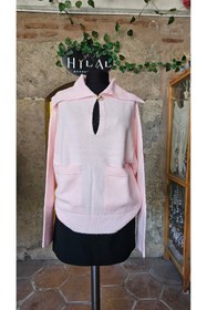 Resim Hilals Butik Geniş ve Katlanabilir Yaka Standart Beden Triko Kazak 