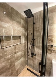 Resim İsaoğlu Yapı Piano Black Siyah Tepe Yağmurlama Duş Seti Ve Siyah Banyo Bataryası Siyah Robot Duş Seti Siyah Duş Siyah 