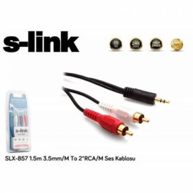 Resim Egenteknoloji 1.5 Metre 3.5Mm Aux To 2 Rca Standart Ses Kablo 