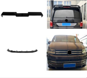 Resim Volkswagen Transporter T6 & Caravelle ( 2016 - 2019 ) Arası Uyumlu Aero Kit (Spoiler Dahil) / Parlak Siyah 