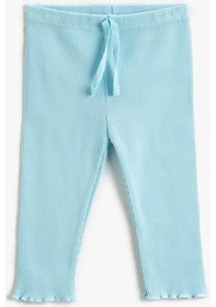 Resim Koton Dokulu Basic Tayt Beli Lastikli Pamuklu Mavi 3smg40024ak 3SMG40024AK673 Mavi 