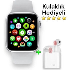 Resim Beyaz Akıllı Saat ve Kablosuz Kulaklık Seti, Şık ve Kullanışlı Ikili Paket 