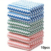Resim 10 Adet Süper Yumuşak Mikrofiber Körpeli Bulaşık Bezleri - Mutfak, Banyo ve Araba için Yeniden Kullanılabilir, Makinede Yıkanabilir Temizlik Havluları 