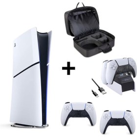 Resim Sony Playstation 5 Dijital Slim + 2 Dualsense + Siyah Playstation Çantası + Şarj İstasyonu 