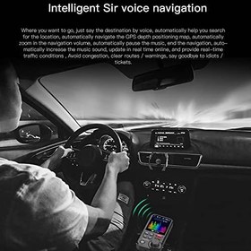 Resim Araba MP3 M zik alar ift USB arj Adapt r 8 n Ekranl Elle Arama Deste i U Disk TF Kart alma Sesli Asistan Tiz Bass Ayarlanabilir Voltaj G sterimi 