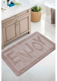 Resim Doğal Kaymaz Taban Banyo Paspas Uzun Ömürlü Yumuşak Dokulu Su Emici Yıkanabilir Enjoy 60x100 Vizon 