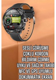 Resim Akıllı Saat Nabız Ölçer Uyku Takibi Sesli Görüşme Bildirim Görme 