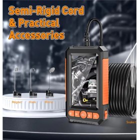 Resim Eco Port Monitörlü Çift Kameralı 10 mt Sert Kablo Yılan Endoskop Kamera 8 mm 4.3 Inc 