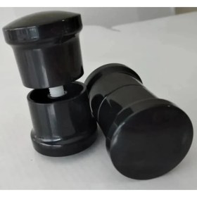 Resim Mikasso Siyah Topuz Duşakabin Kulp Seti 2 Iç 2 Dış Çift Kapak Kulbu Duş Seti Siyah Plastik Siyah Plastik 