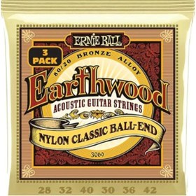 Resim AyrStore u Earthwood Halk Akustik Gitar Dizeleri Naylon Şeffaf Altın Tonlu Ball Sonu 80/20 Bronz 