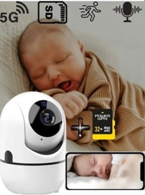Resim Bebek Izleme Kamerası, Sesli 360 Derece Güvenlik Bebek Telsizi Hareket Algılama 32 Gb Hafıze Kartı 