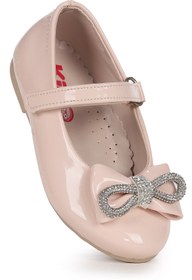 Resim Kiko Kids Bowtie Papyon Taşlı Cırtlı Kız Çocuk Babet Ayakkabı 