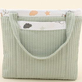 Resim Bebek Bakım Çantası - Mint Örgü - Kuş 