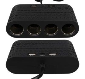 Resim Zenvia Araçlar Için 4’lü Çakmak Çoklayıcı Type C USB ve Koruma Sistemli 