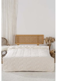 Resim Rivaistanbul Loura Tek Kişilik Çift Taraflı Kapitone Yün Yorgan 155x215 Cm Beyaz 