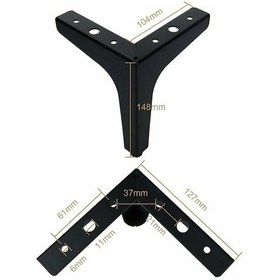 Resim Novahub 8'lik Metal Kanepe Ayak Takımı - 15 Cm Siyah Metal Sehpa Ayağı - 600 Kg Yük Kapasitesi - Modern Mobilya Ayağı - 