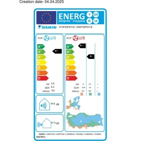 Resim Daikin ATXF25F Siesta Sensira 9000 Btu/h Inverter Split Klima A++ Enerji Sınıfı ile Tasarruflu Çalışma 