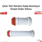 Resim Çelik Telli Körüklü Kada Akordiyon Klozet Gider Sifonu 