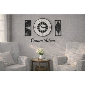 Resim Duvar Saati 40 Cm Çiçekler 30 Cm Şık Ve Tasarım No90 Çok Renkli 