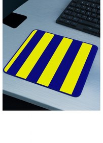 Resim Sarı Lacivert Mouse Pad Kaydırmaz Dikişli Mousepad 