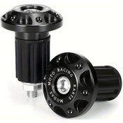 Resim Turcoshop11 Honda Yamaha Ktm Off-road Motorcycle Siyah Bar End Plug Kapak Slider Aksesuar 