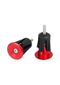 Resim Briviga Alüminyum+ Plastik 22-24 Mm Bisiklet Gidon Ucu Tıpası Kırmızı Renk 1 Çift Gidon Tıpası Kırmızı 