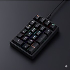 Resim Zilvana RGB Mekanik Sayısal Tuş Takımı | 21 Tuşlu Kablolu Numpad, Mavi Switch, Gaming & Ofis Klavye 