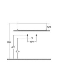 Resim Isvea Infinity Tezgah Üzeri Lavabo 50CM Mat Beyaz 