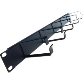 Resim Kastap 1U 19'' kancalı yatay metal organizer, kablo düzenleyici 