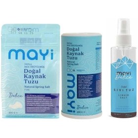 Resim Tuz Pratik Paket 600 Gr İnce 250 Gr Tuzluk Ve 150ml Sprey Tuz Açık Gri 