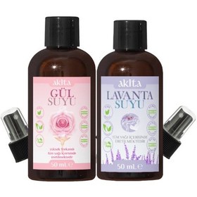 Resim Akita Doğal Mini Gül Suyu ve Lavanta Suyu 50 ML 2 Adet 