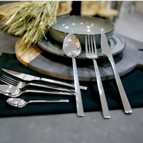 Resim Fecra Doğa 101 Parça Sade Çatal Kaşık Bıçak Takımı Gümüş 