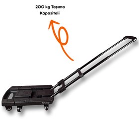Resim Portakap 200 kg Taşıma Kapasiteli, Siyah Katlanır Taşıma Arabası 