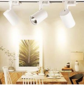 Resim 3 Adet Dekoratif Led Ray Spot + 1 Metre Ray Beyaz Kasa Beyaz Işık 