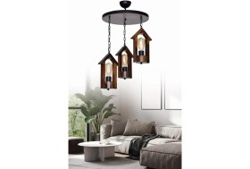 Resim Trendylight Fener 3lü Sarkıt Ahşap Modern Ahşap 