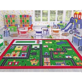 Resim Confetti 100X150Cm Town Çocuk Odası Halısı&Anaokulu Halısı Yeşil 