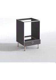 Resim Kenzlife Ankastre Modülü Kabini Nobelyum Gri Fırın Ocak Dolabı Özel Boy Ayarlı Ayaklı Kapaklı 