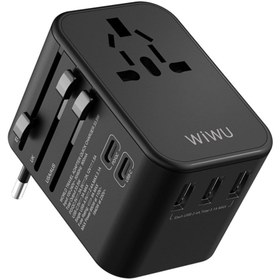 Resim WIWU Çoklu Universal Tr/us/uk/aus/eu Uyumlu Şarj Adaptörü Ua-303 18w Pd Hızlı Şarj Gücü 