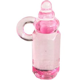 Resim Akrilik Pembe Mini Biberon Konsept, Hediyelik Süsleme Bebek Şekeri 25 Adet Pembe 